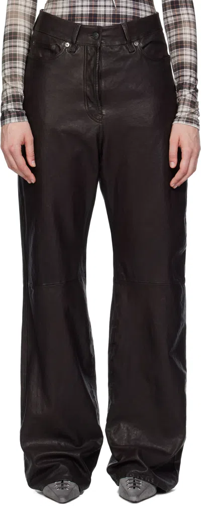 Acne Studios Brown Paneled Leather Pants
