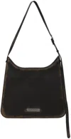 Acne Studios Platt Shoulder Bag In Cracked Leather In Aip Dark Brown/beige