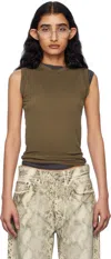 Acne Studios Brown Ribbed Tank Top In Dld Mud Brown
