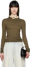 Acne Studios Brown Spray-dyed Long Sleeve T-shirt In Dld Mud Brown