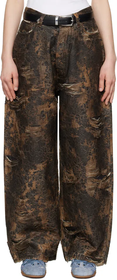 Acne Studios Brown Super Baggy Fit 2023f Jeans In 700 Brown