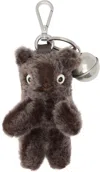 Acne Studios Brown Teddy Bear Keychain In Brown