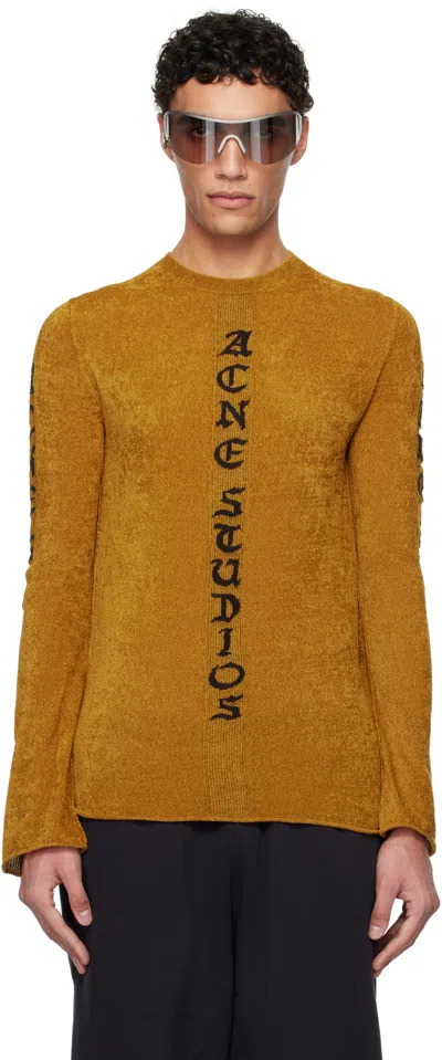 Acne Studios Brown Velour Sweater In 640 Camel Brown