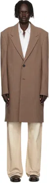 Acne Studios Brown Wool Coat In Brown
