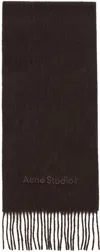 Acne Studios Brown Wool Logo Scarf In Brown