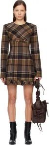 Acne Studios Brown Wool Minidress In Brown
