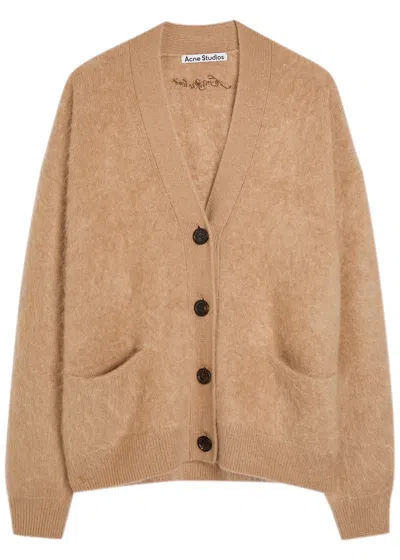 Acne Studios Brushed Cashmere Cardigan In Brown