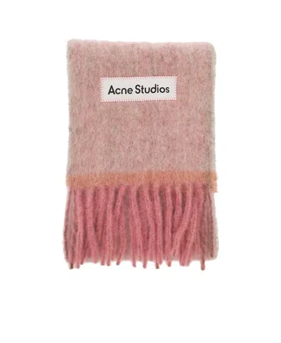 Acne Studios Brushed-effect Frayed-edge Scarf In Nude