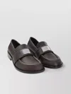 Acne Studios Brushed Nylon Loafers Silver Detail In Brown