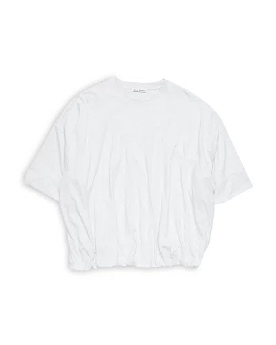 Acne Studios Gathered Logo T-shirt Grey Melange Women In Gray