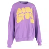 Acne Studios Bubble Logo Crewneck Sweater In Purple Cotton In Purple