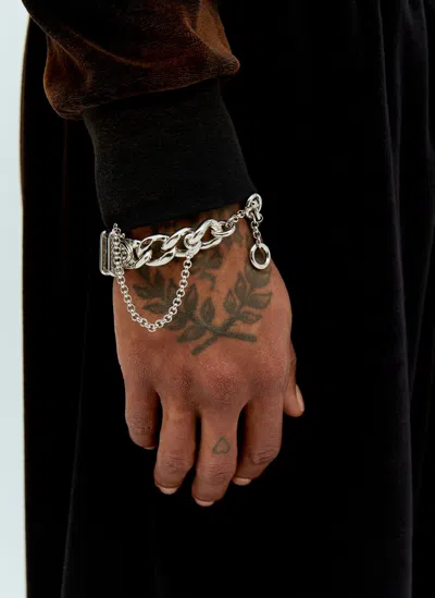 Acne Studios Buckle Chain Bracelet In White
