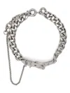 Acne Studios Buckle-detail Choker Necklace In Silver