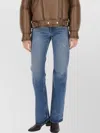 Acne Studios Buckle Detail Long Sleeve Shearling Jacket In Multi