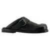 Acne Studios Women Leather Buckle Mules In Brown