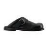 Acne Studios Women Leather Buckle Mules In Brown