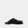 Acne Studios Women Leather Buckle Mules In Brown