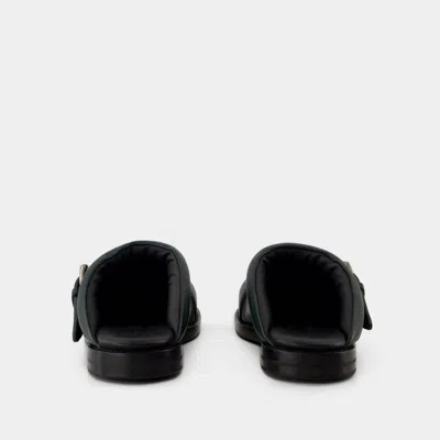 Acne Studios Buckle Mules In Green