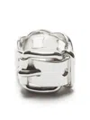 Acne Studios Logo Engraving Ring In Silver