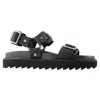 Acne Studios Debossed Leather Platform Sandals In Black