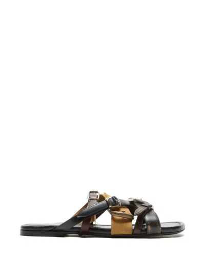 Acne Studios Buckle Strap Sandals In Black