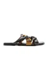 Acne Studios Leather Belts Strap Sandals In Black