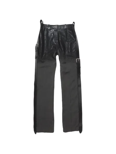 Acne Studios Buckle-detail Trousers In 블랙