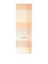 Acne Studios Alpaca Wool Blend Checkered Pattern Scarf In Neutral