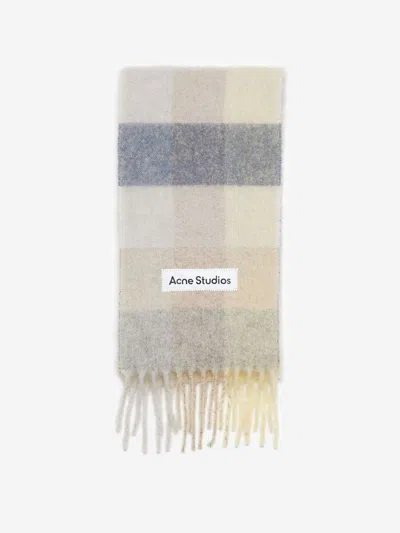 Acne Studios Bufanda Motivo Cuadros In Grey