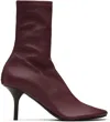 Acne Studios Burgundy Leather Ankle Boots In Burgundy