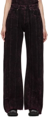 Acne Studios Burgundy Loose Fit Jeans In Cqo Black/wine Red