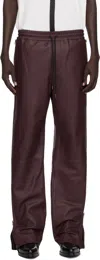 Acne Studios Burgundy Regular Fit Leather Pants In Burgundy