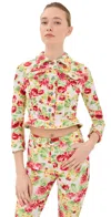 Acne Studios Button Down Jacket Pink/multi In Multi