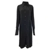 Acne Studios Button-down Midi Shirt In Black Acetate In Black