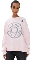 Acne Studios Button Logo Sweatshirt Faded Pink In Faded Pink