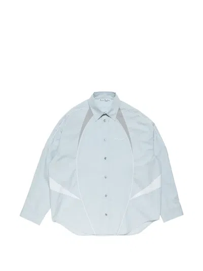 Acne Studios Button Piping Shirt In Blue