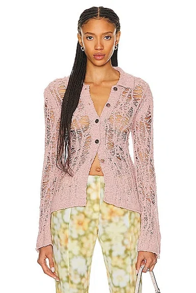 Acne Studios Button Up Long Sleeve Top In Pastel Pink