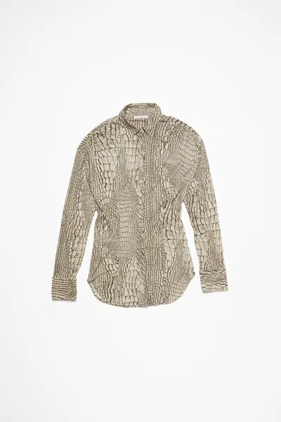 Acne Studios Button-up Printed Shirt In Neutral