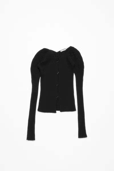 Acne Studios Cotton Cardigan In Black