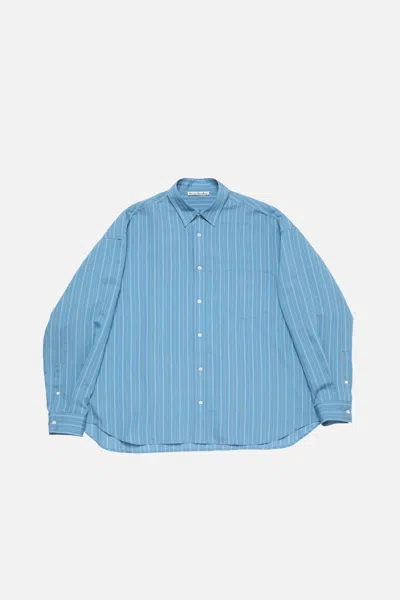 Acne Studios Striped Long Sleeve Button Up Shirt In Blue