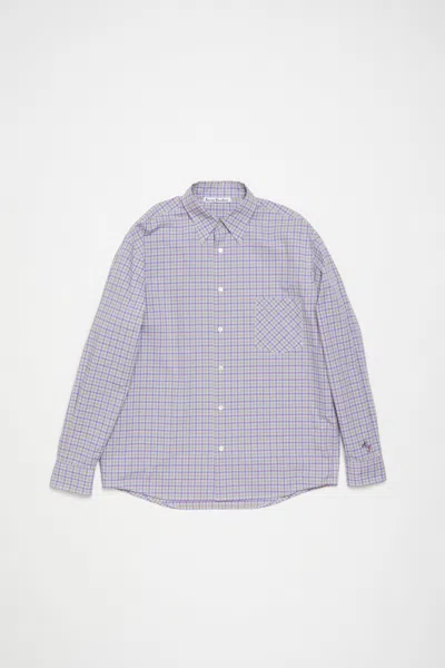 Acne Studios Button-up Shirt In Cornflower Blue,yellow