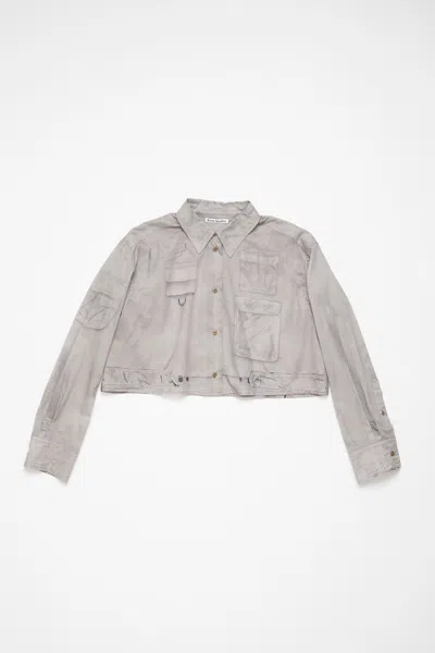 Acne Studios Button-up Shirt Printed In Light Brown