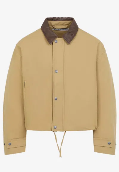 Acne Studios Buttoned Bomber Jacket In Nude