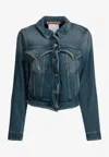 Acne Studios Wavy-construction Buttoned Denim Jacket In Blue