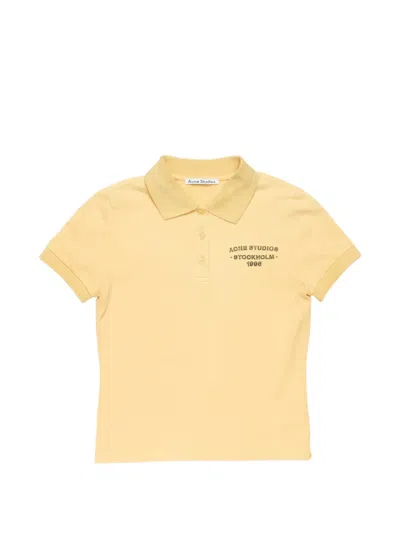 Acne Studios Buttoned Logo Polo Shirt In Orange