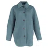 Acne Studios Buttoned Overshirt Jacket In Blue Wool In Blue