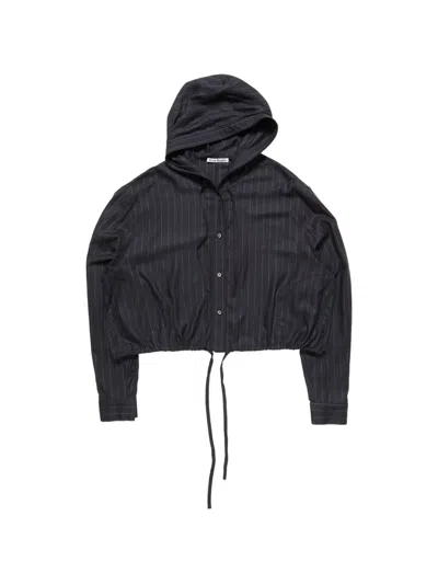 Acne Studios Button-up Wool Overshirt In Black