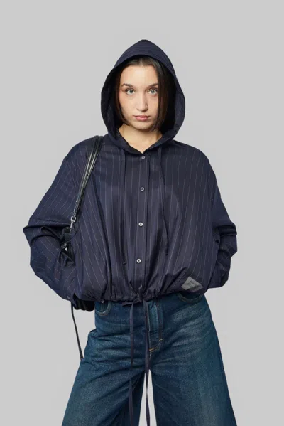Acne Studios Button-up Wool Overshirt In Blue