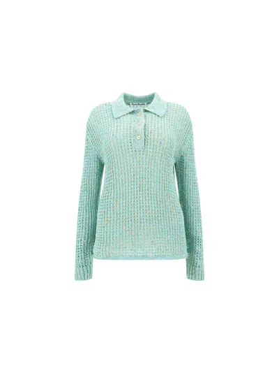 Acne Studios C-neck Knit In Clear Blue