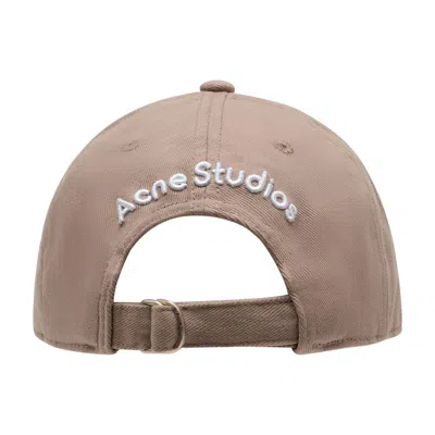 Acne Studios C40420-ady Logo-embroidered Cotton Baseball Cap In Beige